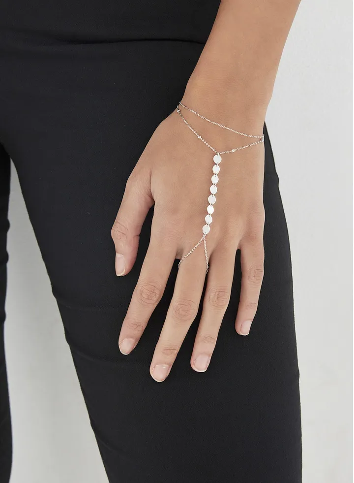 Silver Finger Chain Bracelet