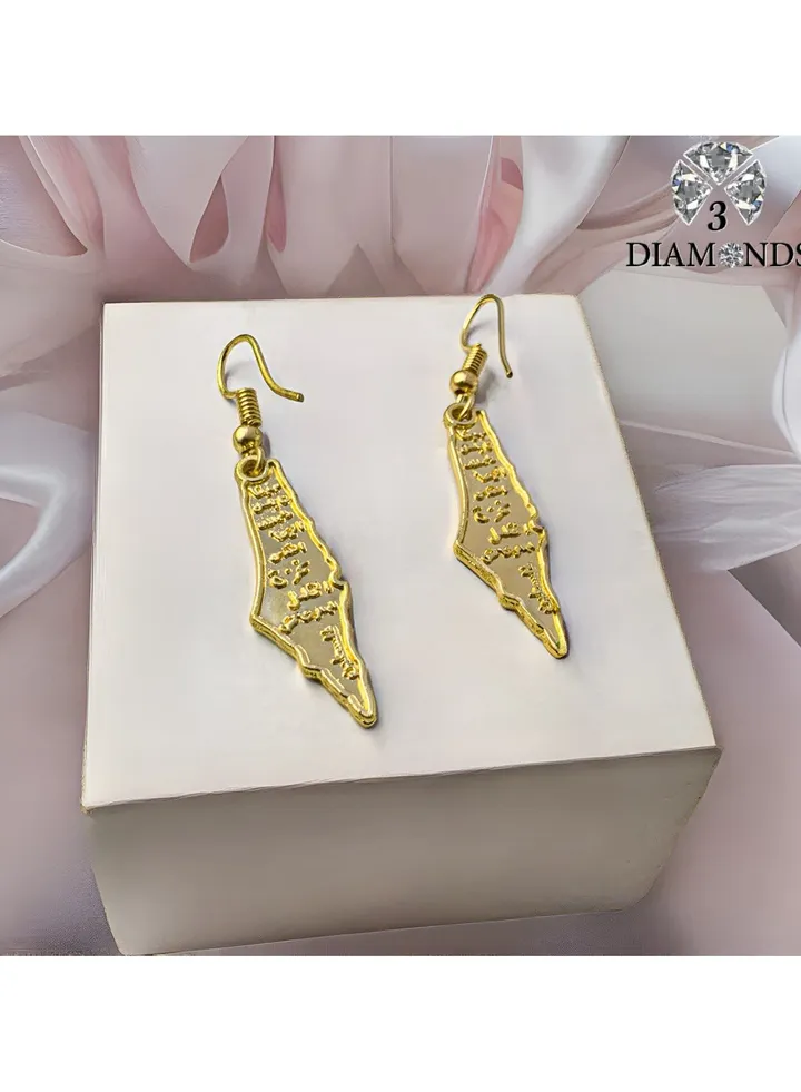 Gold Plated Flag Of Palestine Earrings - ASymbol Of Palestinian Pride