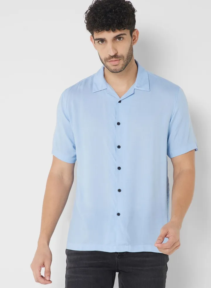 Revere Collar Half Sleeve Shirt