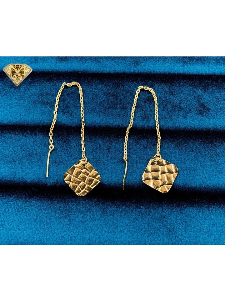 3diamond Gold Plated Earring For Women With Out Stone