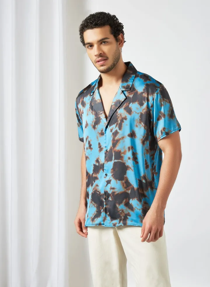 Tie-Dye Print Shirt Blue