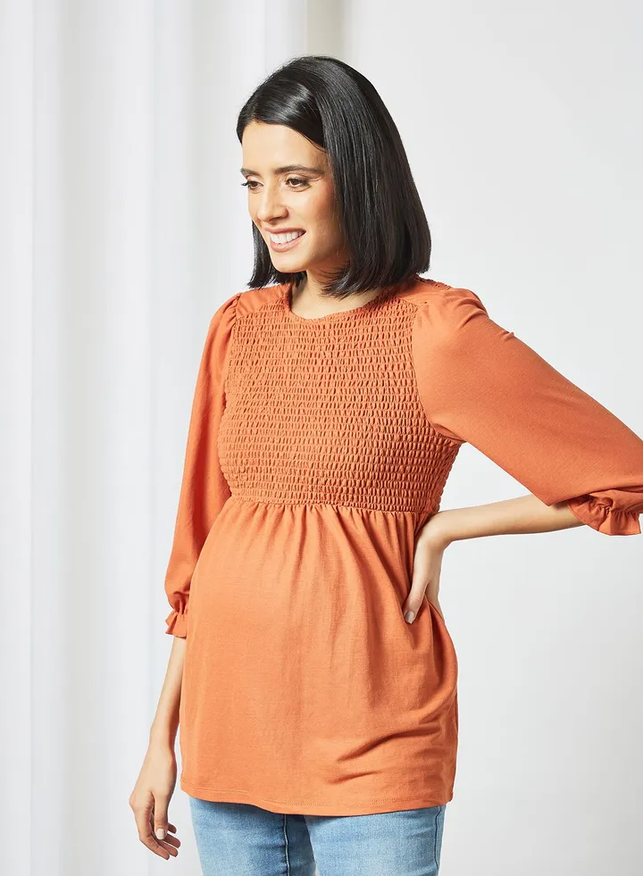 Crisanta Maternity Top Pale Orange