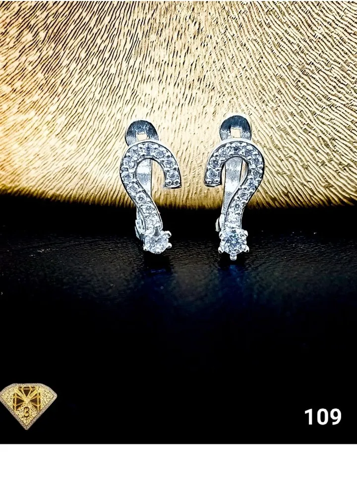 3diamond Platinum Plated Earring For Women Cubic Zircon Stone