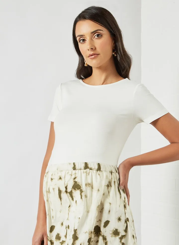 Strappy Back Maternity Top White