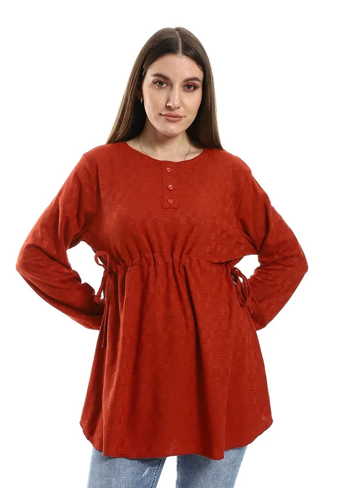 Women Plain Blouse With Long Sleeves