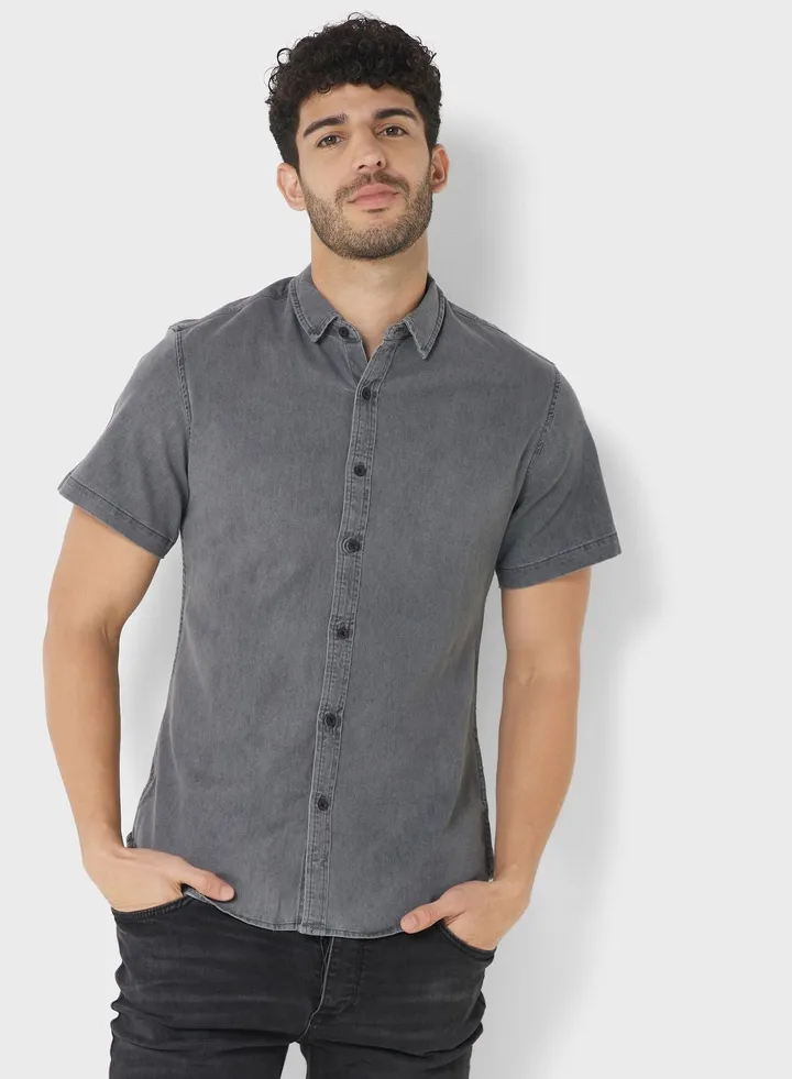 Skinny Fit Half Sleeve Shirt