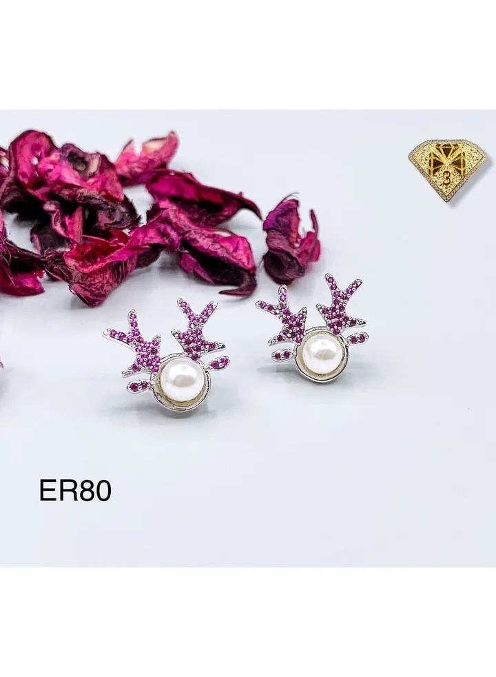 3diamond Platinum Plated Earring For Women Cubic Zircon Stone