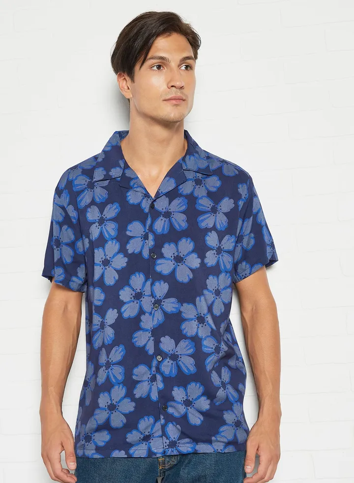 Floral Print Shirt Blue