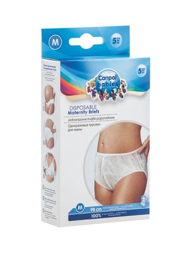 5-Piece Disposable Maternity Briefs White