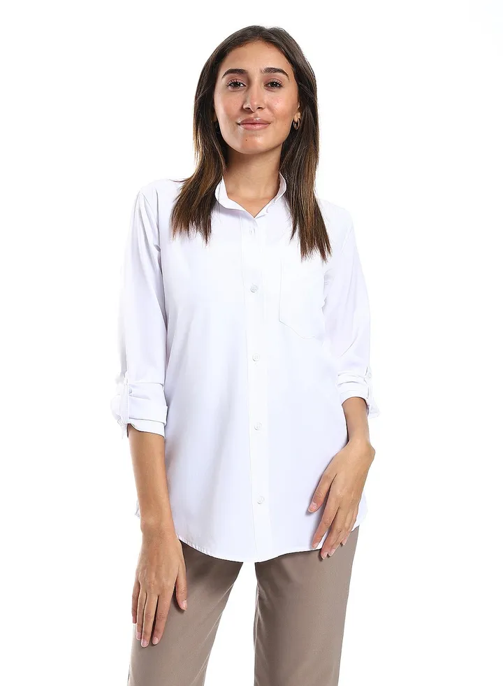Women’s Casual Roll Up Sleeves Shirt