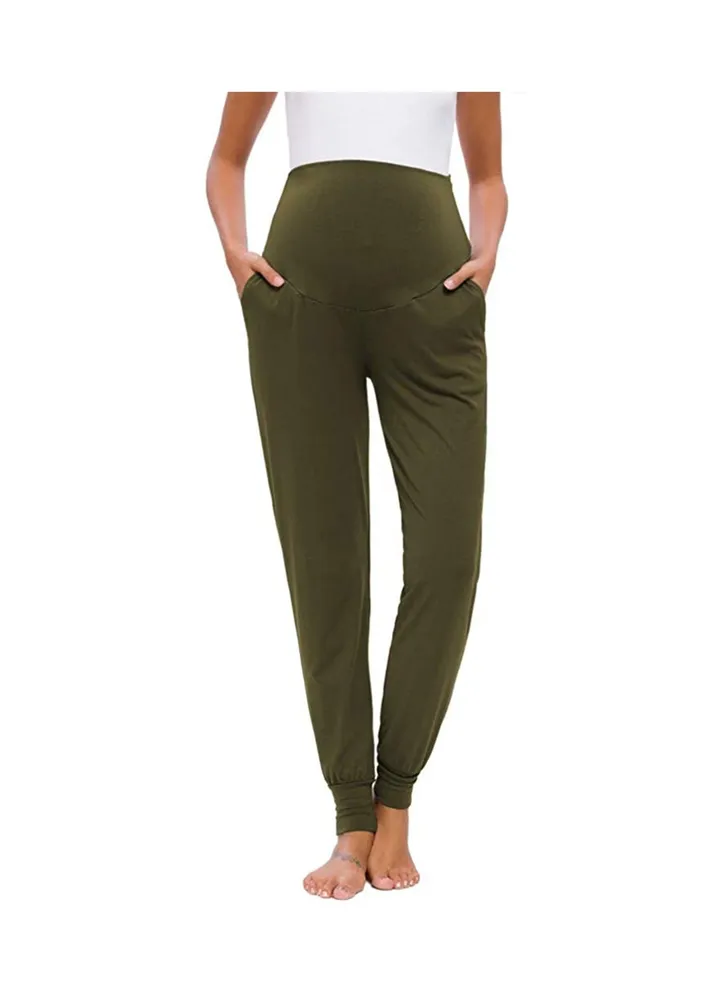 Women's Maternity Pants Over Belly Lounge Pajamas Clothes Pregnancy Must Haves Joggers with Pockets