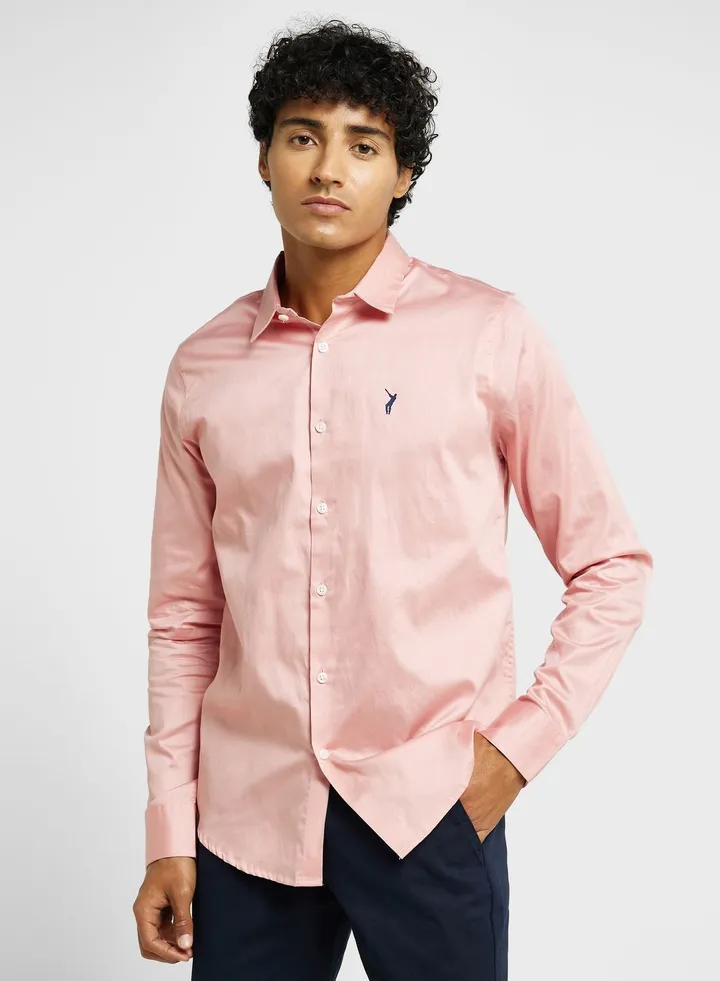 Thomas Scott Classic Slim Fit Spread Collar Casual Shirt