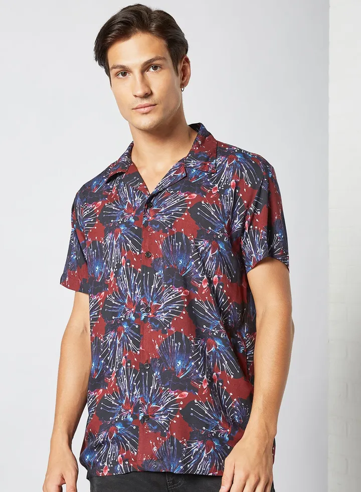 Floral Print Shirt Navy