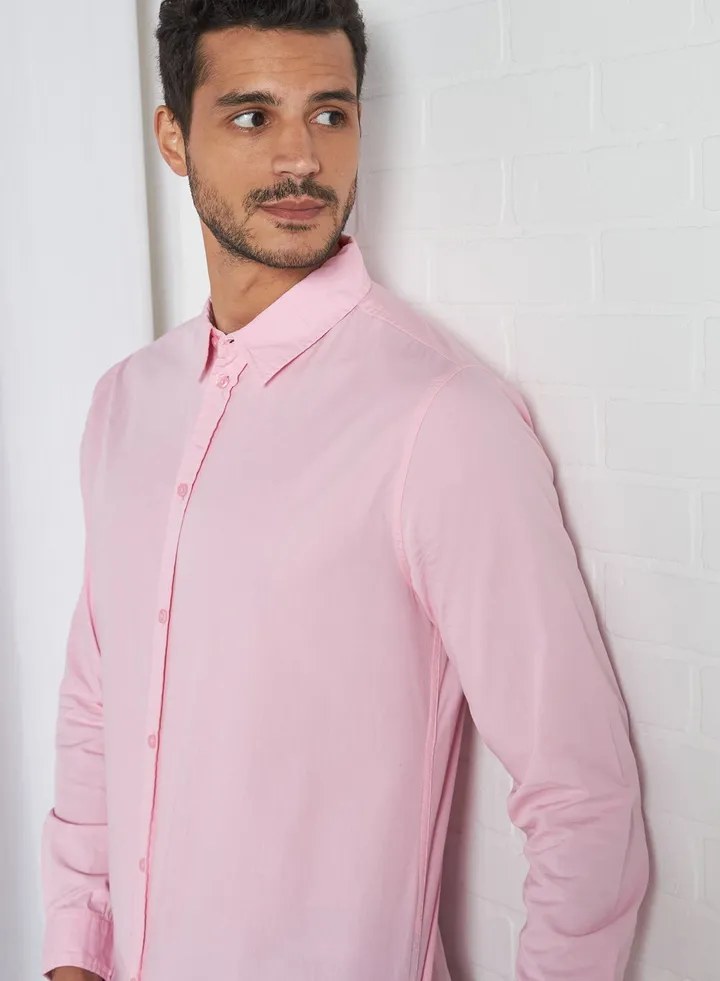 Plain Poplin Shirt Pink