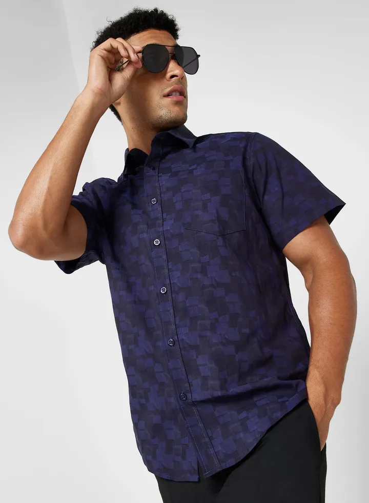 Short Sleeve Texture Shirt