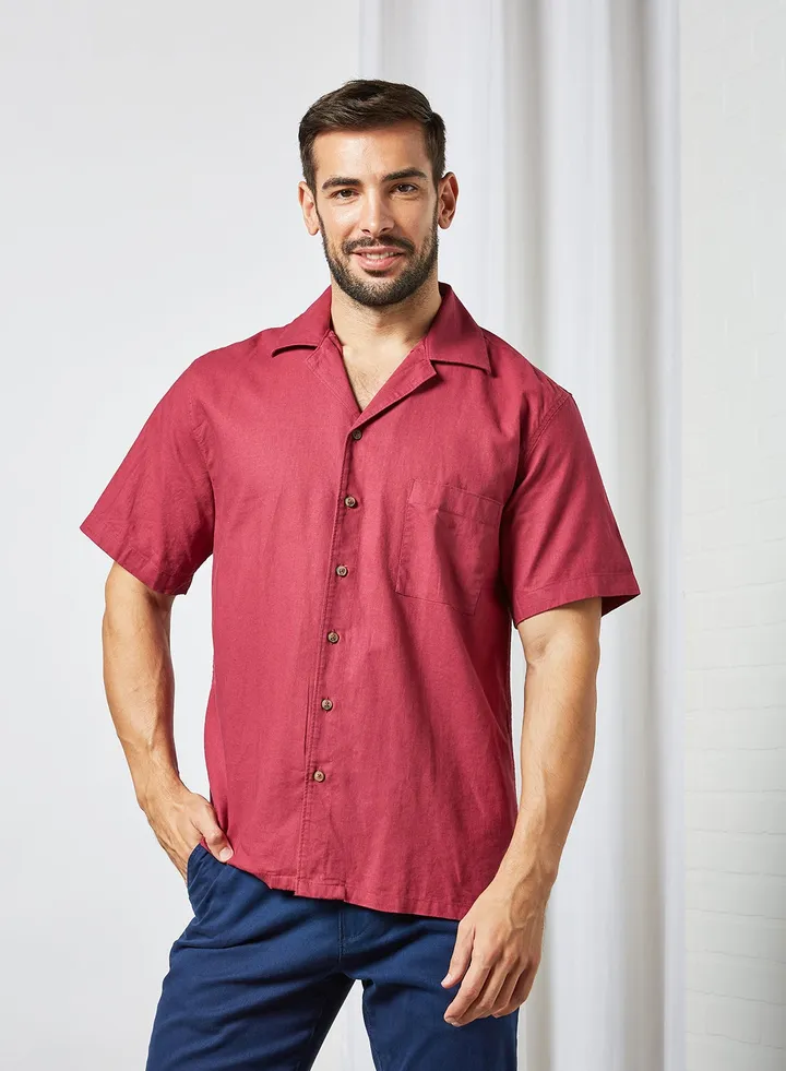 Patch Pocket Shirt Red