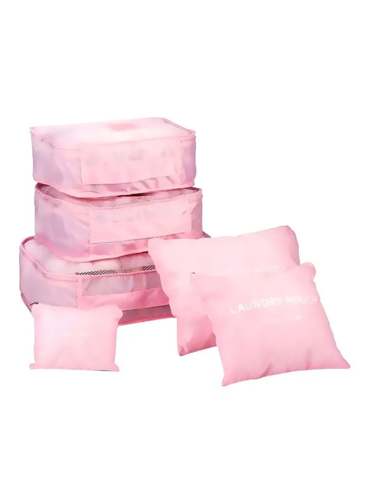 6-Piece Travel Pouch Set Pink