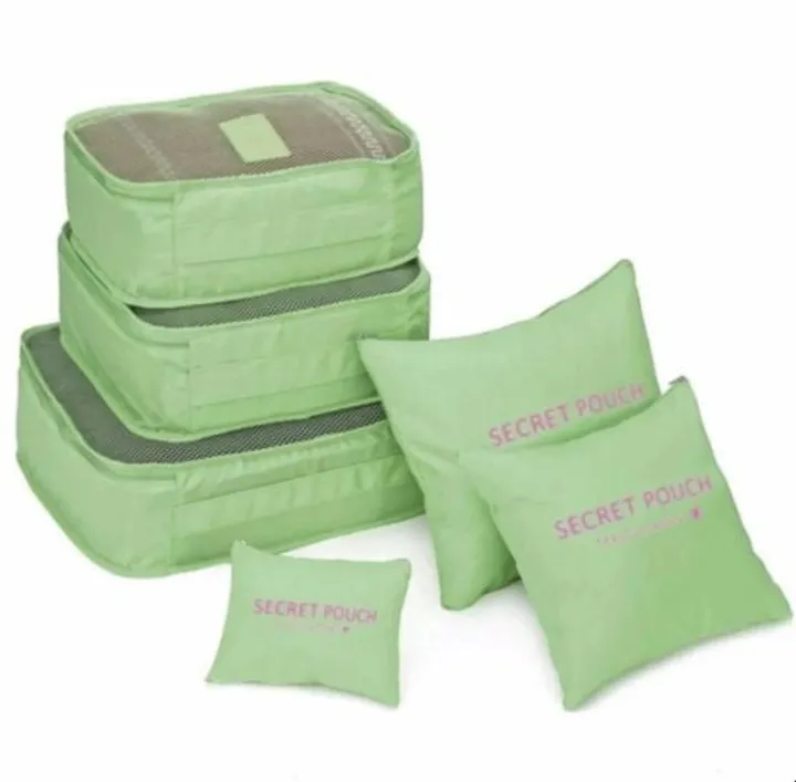 6-Piece Clothes Travel Organizer Set Green