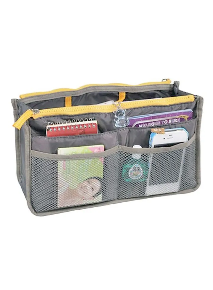 13 Pocket Ladies Hand Bag Organizer Grey