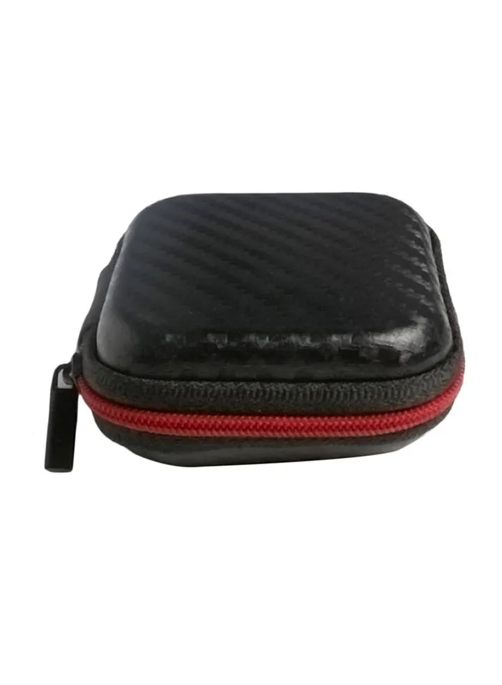 Multifunctional Earphone Storage Zipper Bag Black/Red