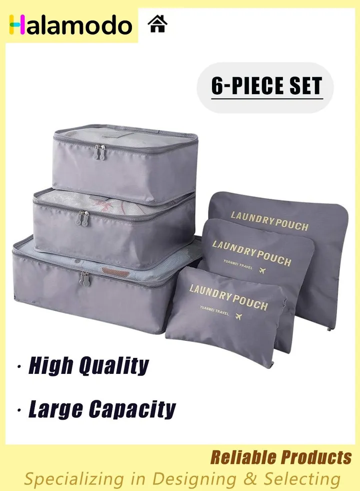 6Pcs Packing Cubes Set for Travel, Travel Luggage Organizer, Travel Cubes Set, Lightweight Luggage Storage Bag, Foldable Suitcase Organizer, Traveling Accessories, Travel Packing Organizers