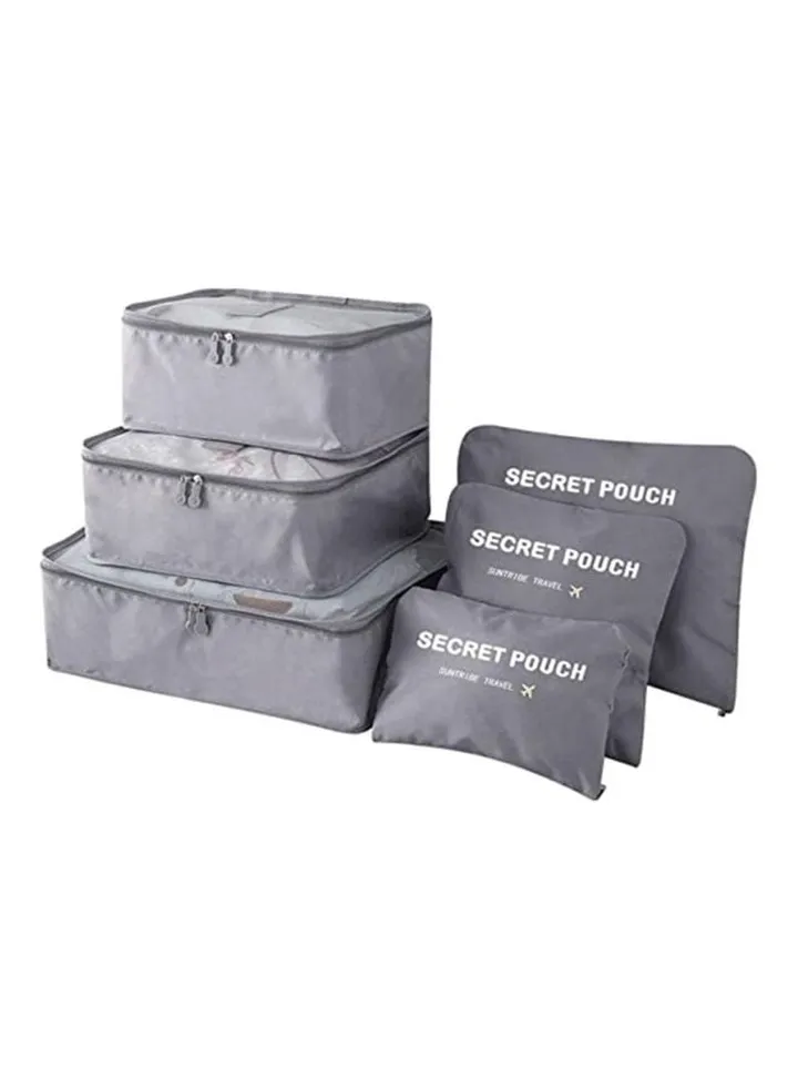 6-Piece Travel Pouch Organiser Set Grey