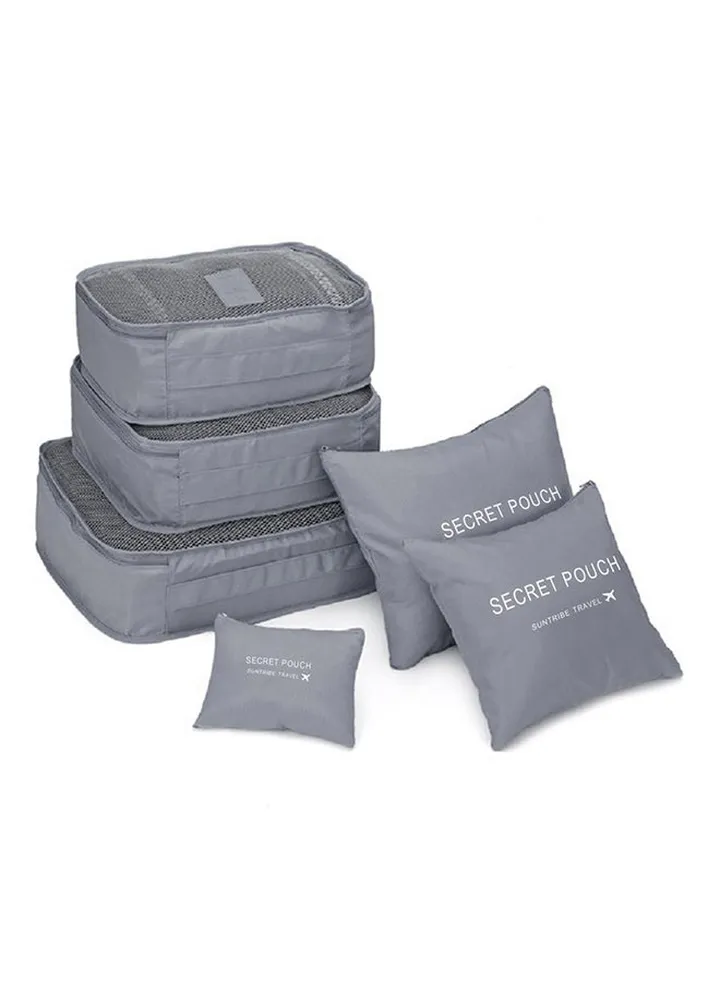 6-Piece Travel Storage Bag Set Grey