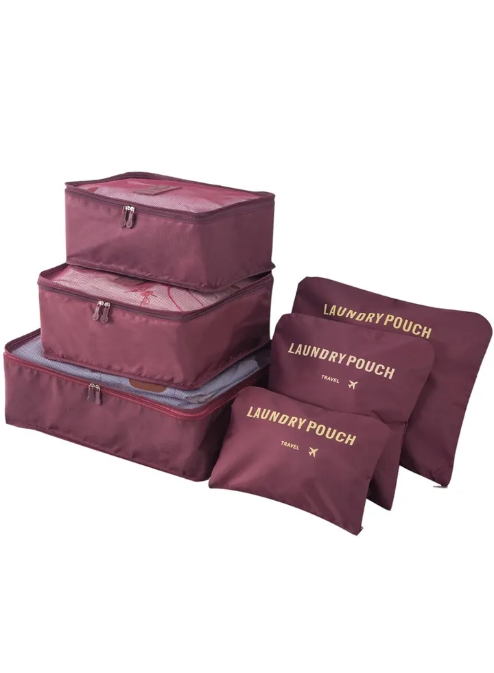 6 Piece Of Zipper Storage Bag 200grams Wine Red