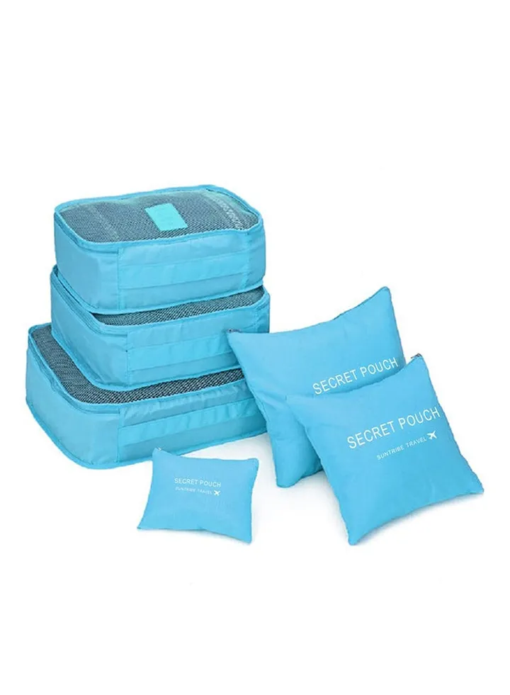 6-Piece Travel Storage Bag Set Blue