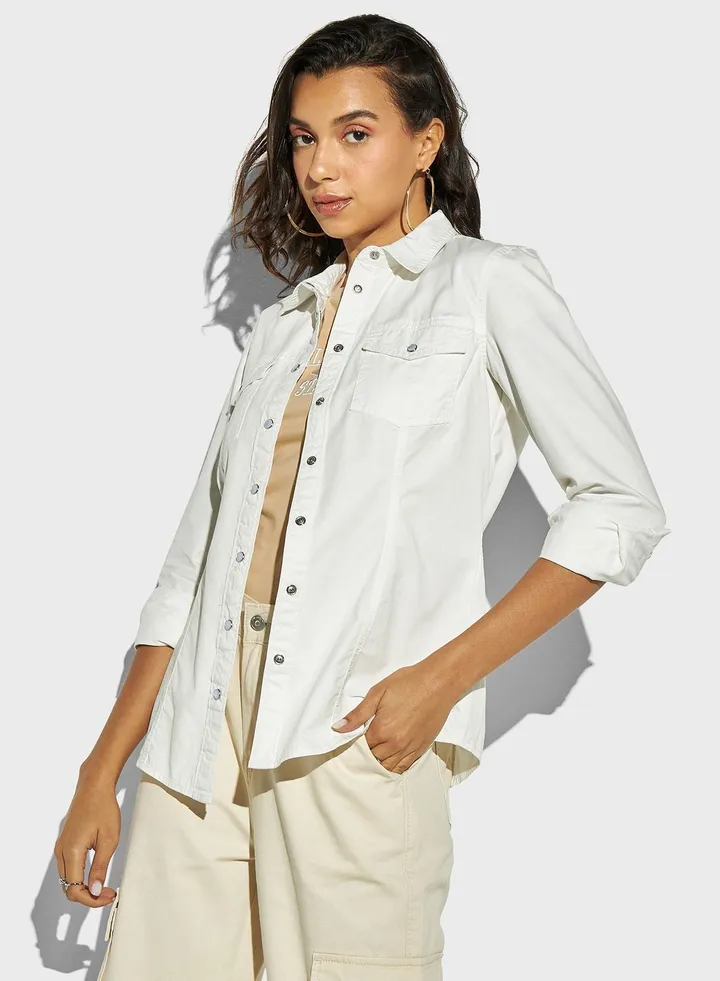 Pocket Detail Denim Shirt