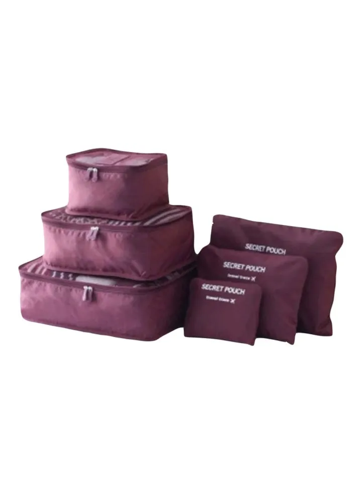Pack Of 6 Wear Resistant Storage Organizer Wine Red