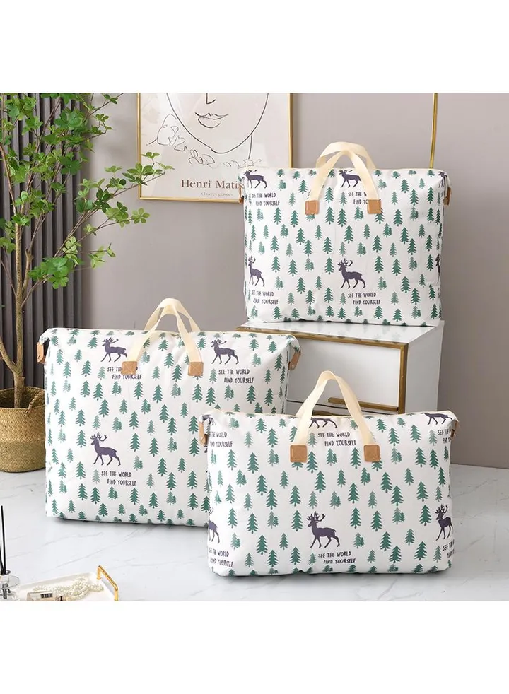 Quilt Storage Bag Finishing Bag Clothes Large Capacity Waterproof Moisture-proof Quilt Luggage Moving Bag-Little Tree74*62