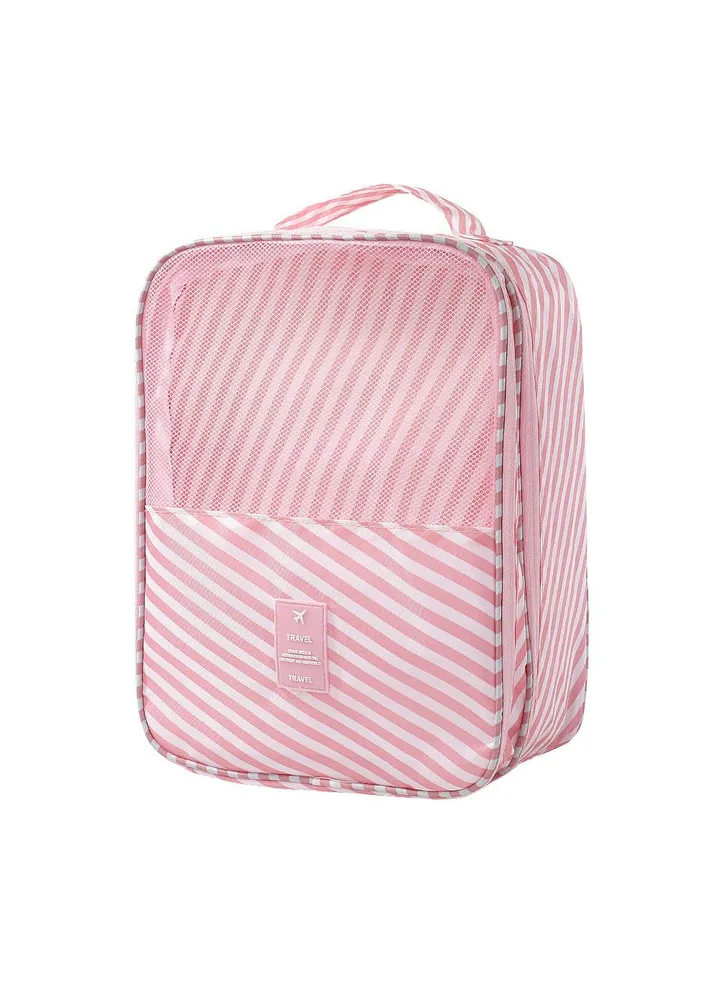 Shoe Bag Shoes Storage Bag Double-Layer Three-Position Boot Cover Dustproof Travel Handbag Shoe Cover Bag-Stripe33*23*20CM