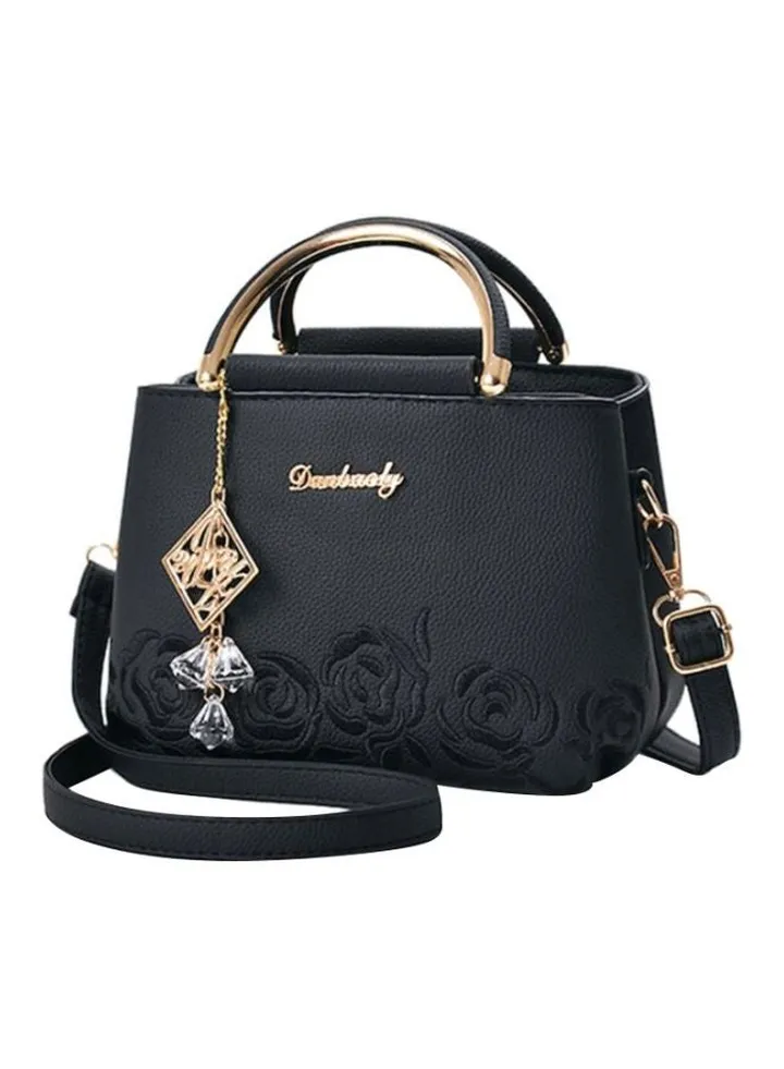 Durable Retro Style crossbody bag Black