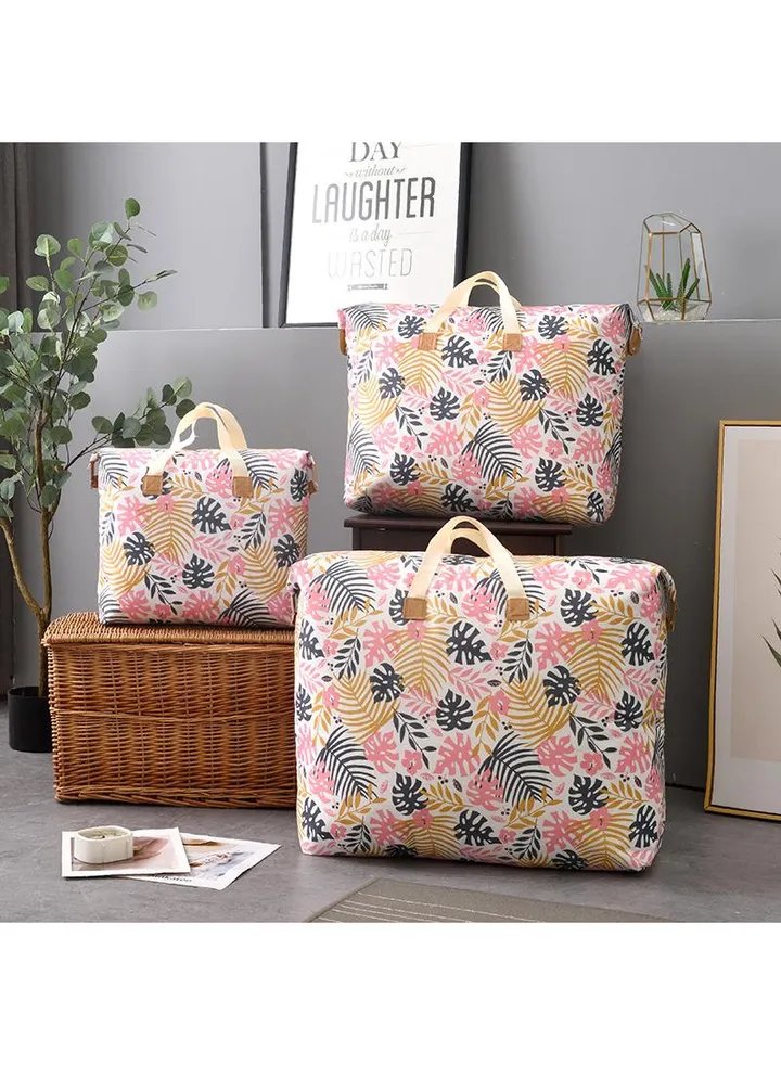 Quilt Storage Bag Finishing Bag Clothes Large Capacity Waterproof Moisture-proof Quilt Luggage Moving Bag-Leaves82*70