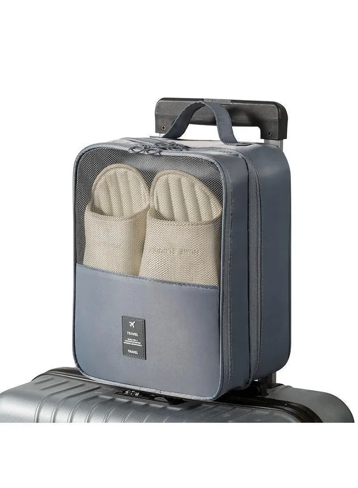 Shoe Bag Shoes Storage Bag Double-Layer Three-Position Boot Cover Dustproof Travel Handbag Shoe Cover Bag-Grey37*26*20CM