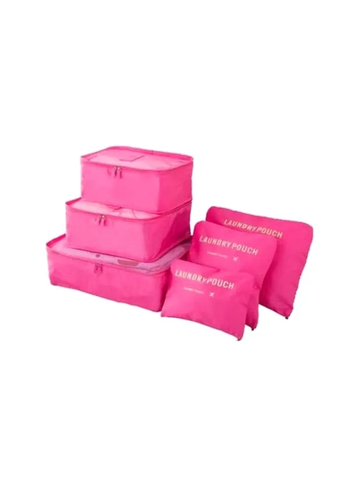 6-Piece Travel Pouch Set Pink
