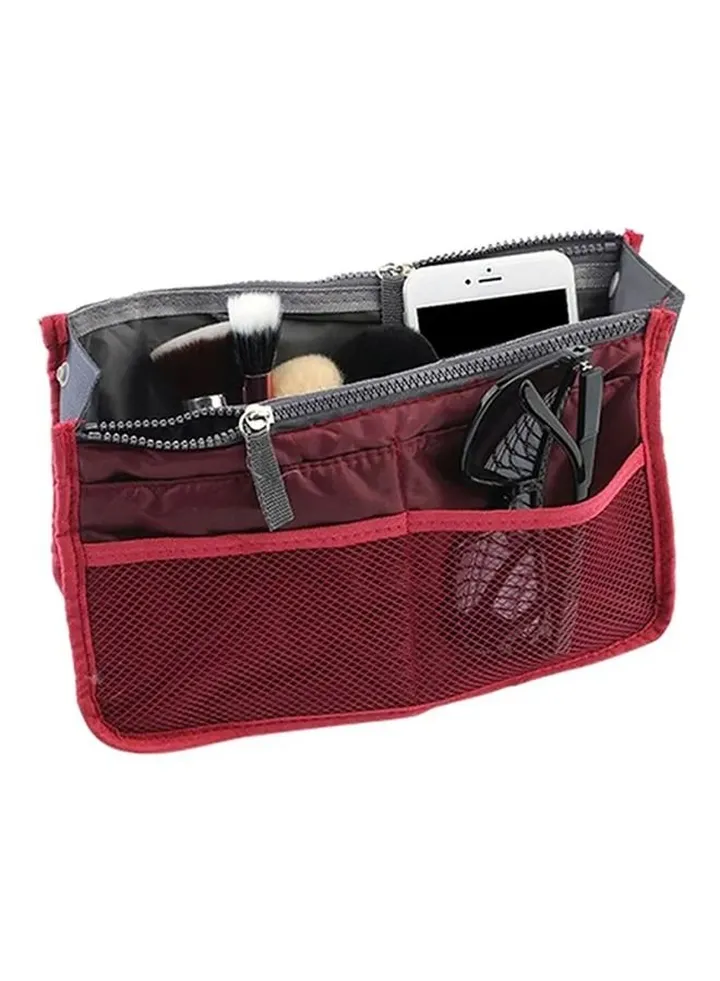 13 Pocket Ladies Hand Bag Organizer Red