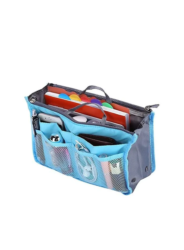 13 Pocket Ladies Hand Bag Organizer Blue