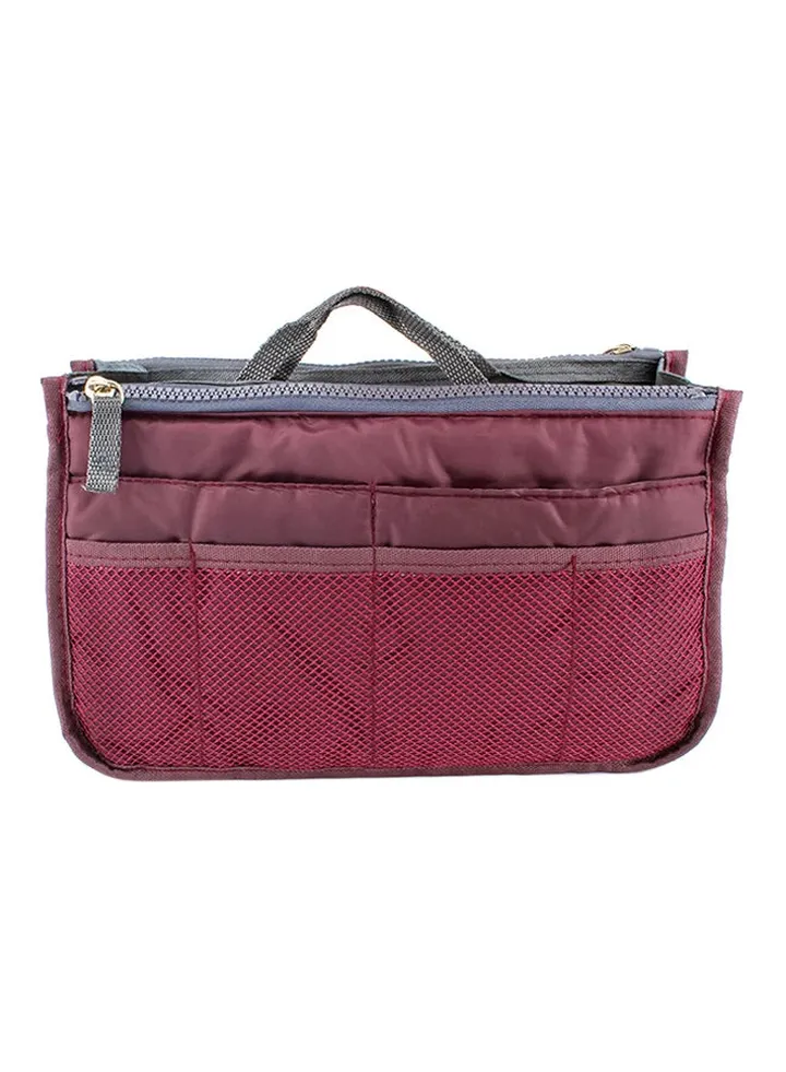 Zipper Closure Travel Kit Burgundy