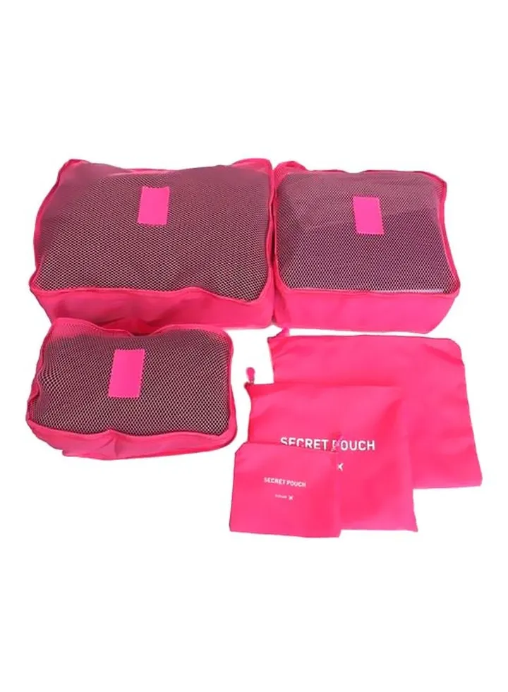 6-Piece Travel Pouch Set Pink