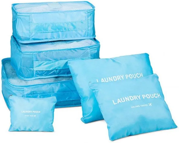 6-Piece Organizer With Laundry Pouch Set Blue