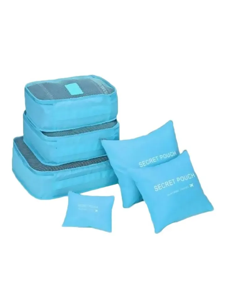 6-Piece Travel Pouch Set Blue