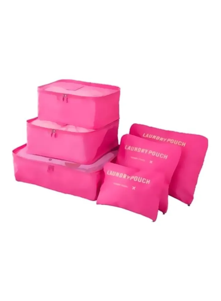 6-Piece Travel Pouch Set Pink