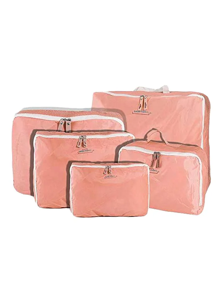 5-Piece Travel Bag Organizer Set Pink
