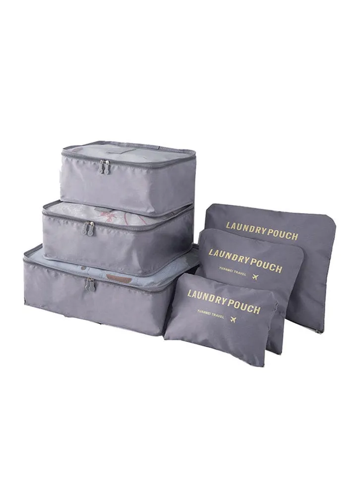6-Piece Waterproof Luggage Set Grey