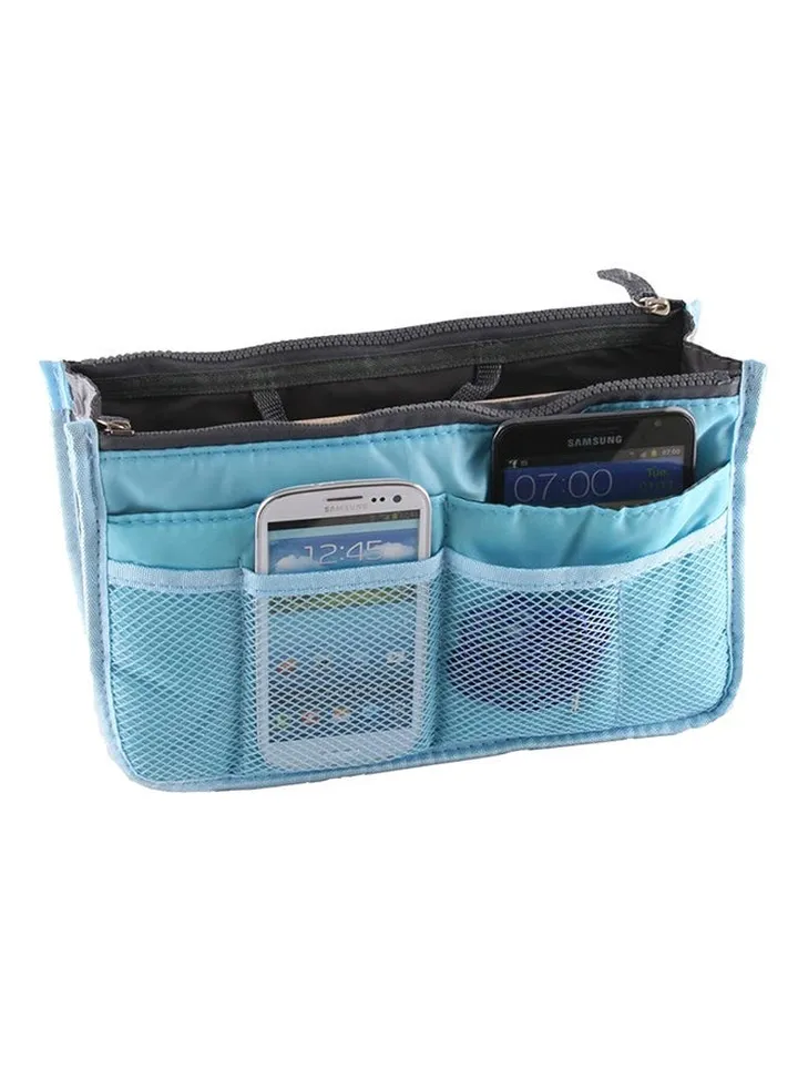 13 Pocket Ladies Hand Bag Organizer Blue