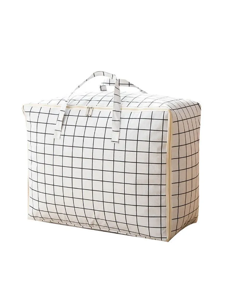 Quilt Clothes Organizer Storage Bag White/Black