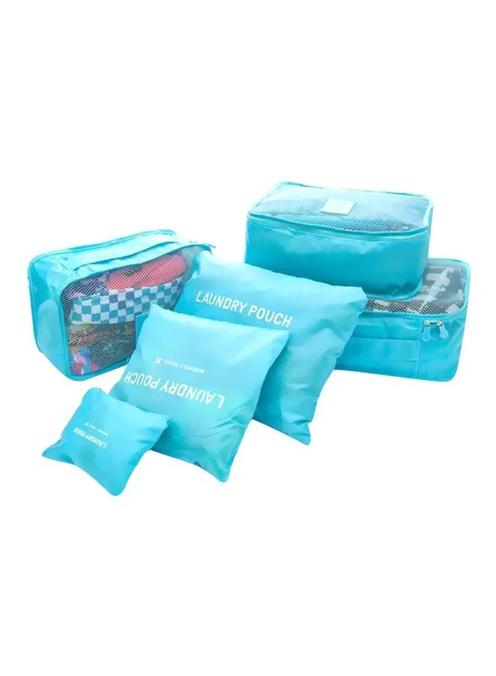 6-Piece Travel Pouch Set Sky Blue