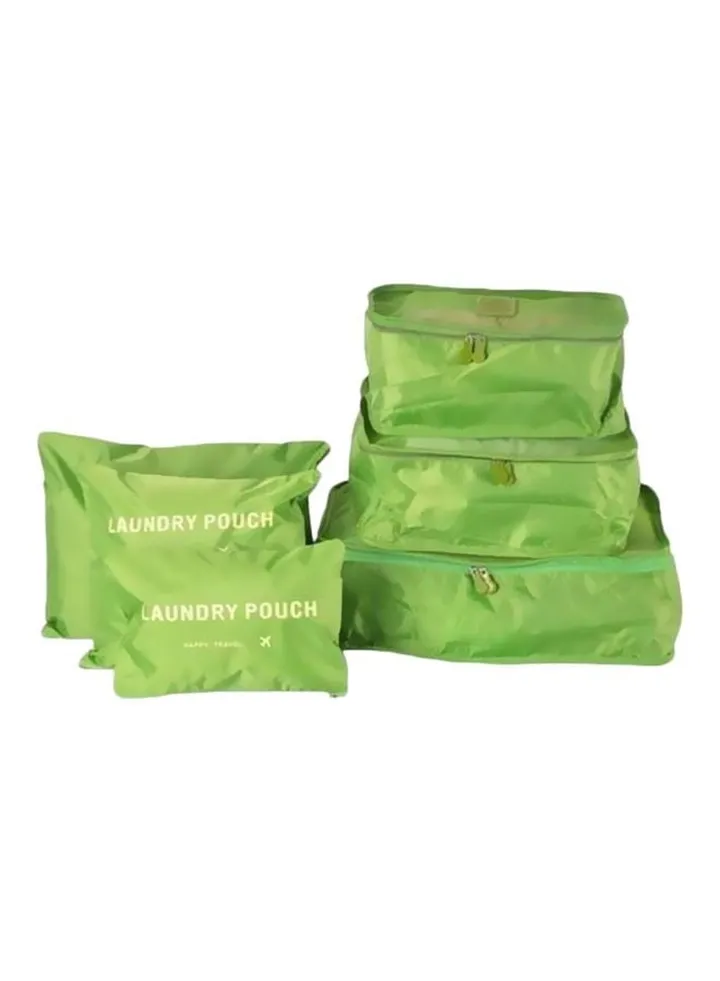 6-Piece Travel Pouch Set Green